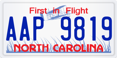 NC license plate AAP9819