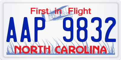 NC license plate AAP9832