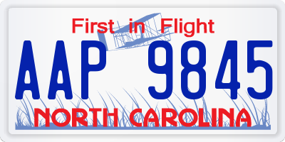 NC license plate AAP9845