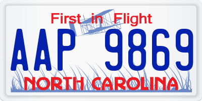 NC license plate AAP9869