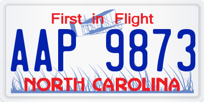 NC license plate AAP9873