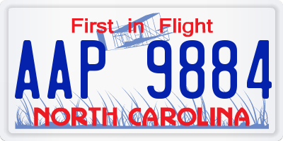 NC license plate AAP9884