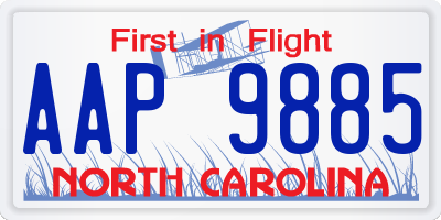 NC license plate AAP9885