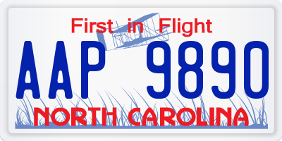 NC license plate AAP9890