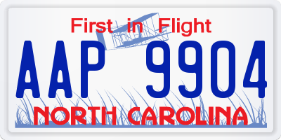 NC license plate AAP9904