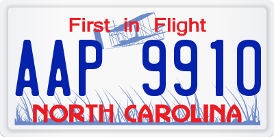 NC license plate AAP9910