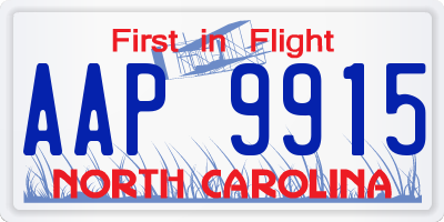 NC license plate AAP9915
