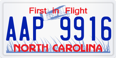 NC license plate AAP9916