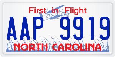 NC license plate AAP9919