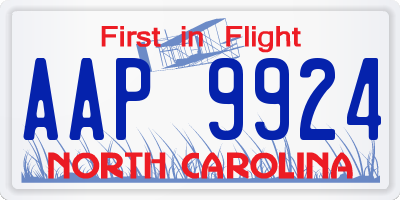 NC license plate AAP9924