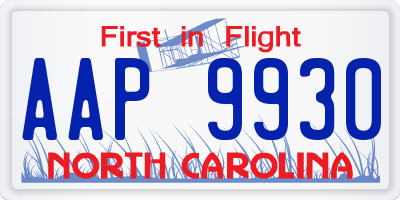 NC license plate AAP9930