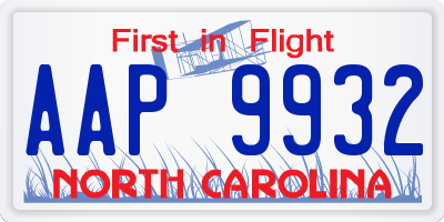 NC license plate AAP9932