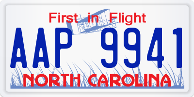 NC license plate AAP9941
