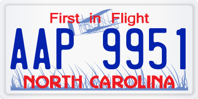 NC license plate AAP9951