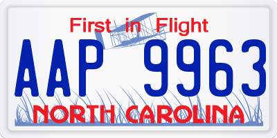 NC license plate AAP9963