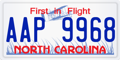 NC license plate AAP9968