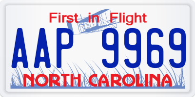 NC license plate AAP9969