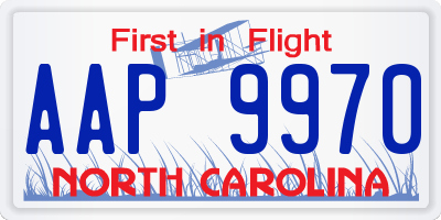 NC license plate AAP9970