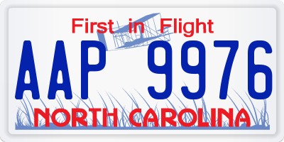 NC license plate AAP9976