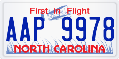 NC license plate AAP9978