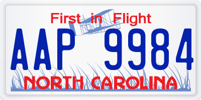 NC license plate AAP9984