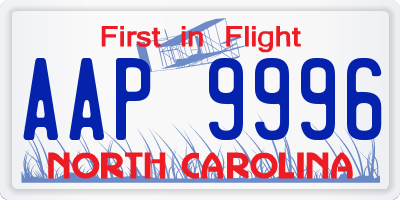 NC license plate AAP9996