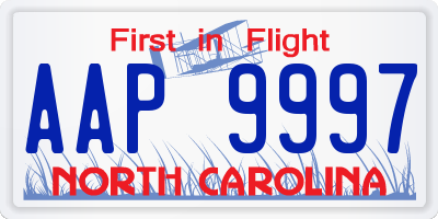 NC license plate AAP9997