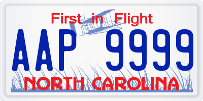 NC license plate AAP9999