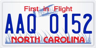 NC license plate AAQ0152