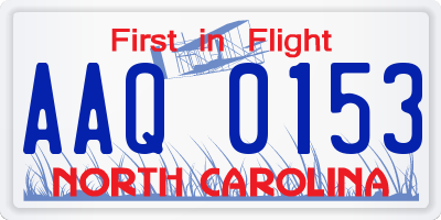 NC license plate AAQ0153