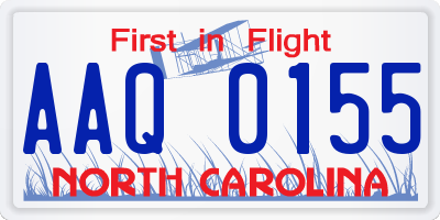 NC license plate AAQ0155