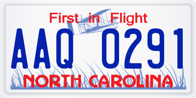 NC license plate AAQ0291