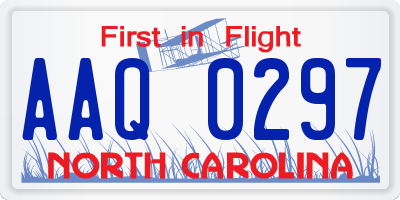 NC license plate AAQ0297