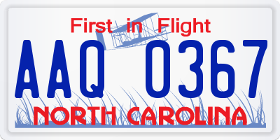 NC license plate AAQ0367