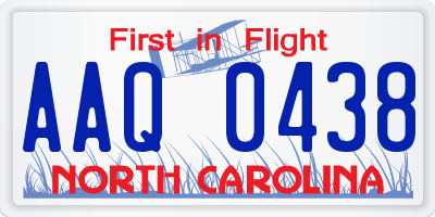 NC license plate AAQ0438