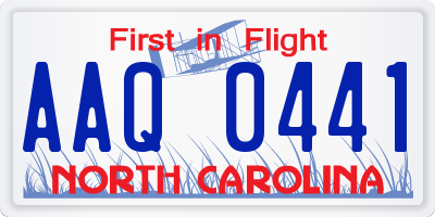 NC license plate AAQ0441