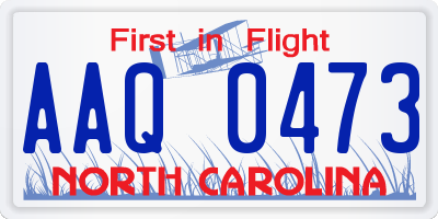NC license plate AAQ0473