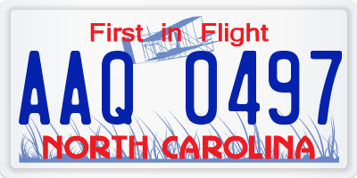 NC license plate AAQ0497