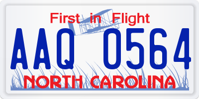 NC license plate AAQ0564