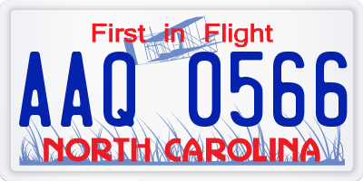 NC license plate AAQ0566