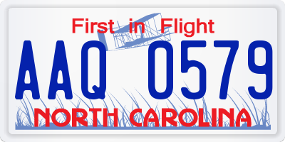 NC license plate AAQ0579