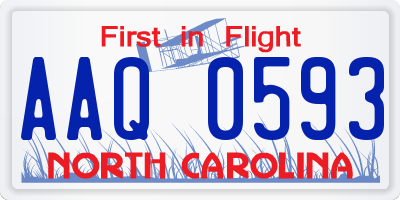 NC license plate AAQ0593