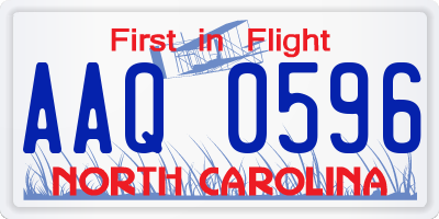 NC license plate AAQ0596