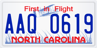 NC license plate AAQ0619