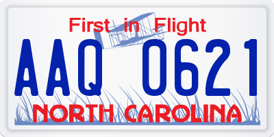NC license plate AAQ0621