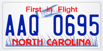 NC license plate AAQ0695