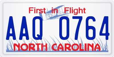 NC license plate AAQ0764