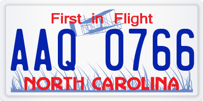 NC license plate AAQ0766