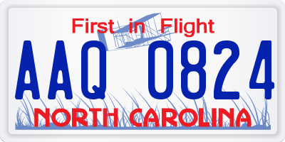 NC license plate AAQ0824