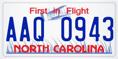 NC license plate AAQ0943
